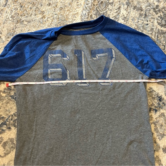 Local Pride Unisex Small S Raglan Boston 617 Blue Shirt - Picture 4 of 7